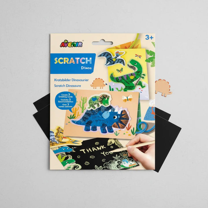 Set De Arte y Manualidades Para Raspar Tarjetas Dinosaurios