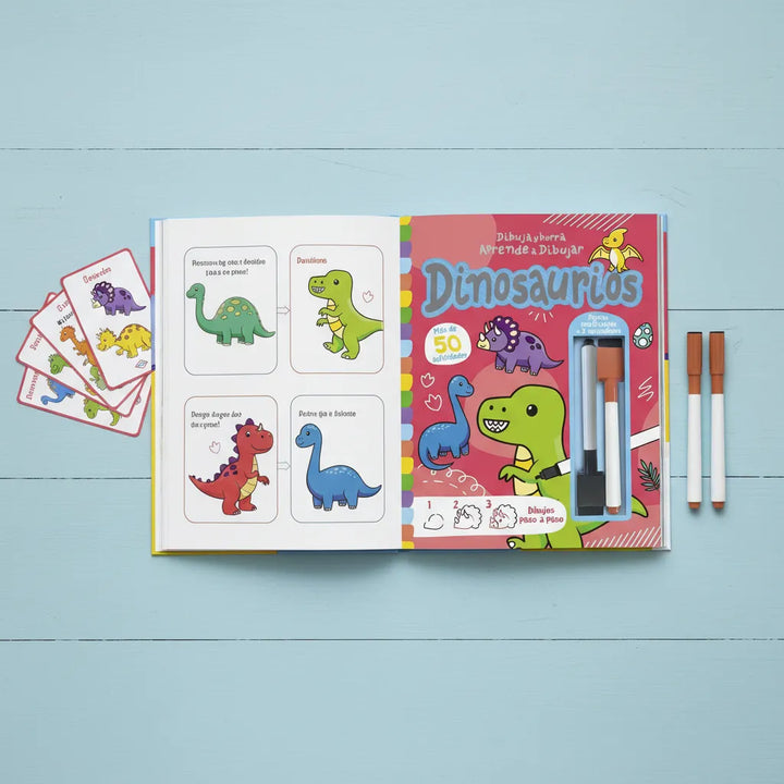 Libro Borrable Aprende A Dibujar Dinosaurios Para Niños