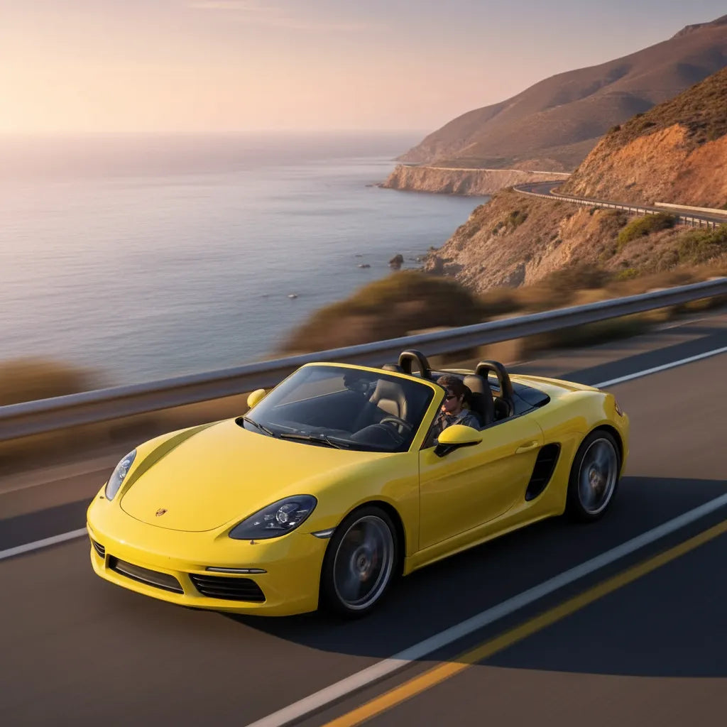Carro A Escala 1/36 Coleccionable Porshe 718 Boxter Amarillo
