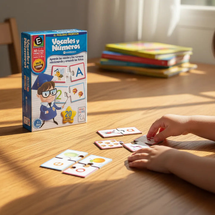 Juego Didactico Vocales y Numeros Ronda Rompecabezas