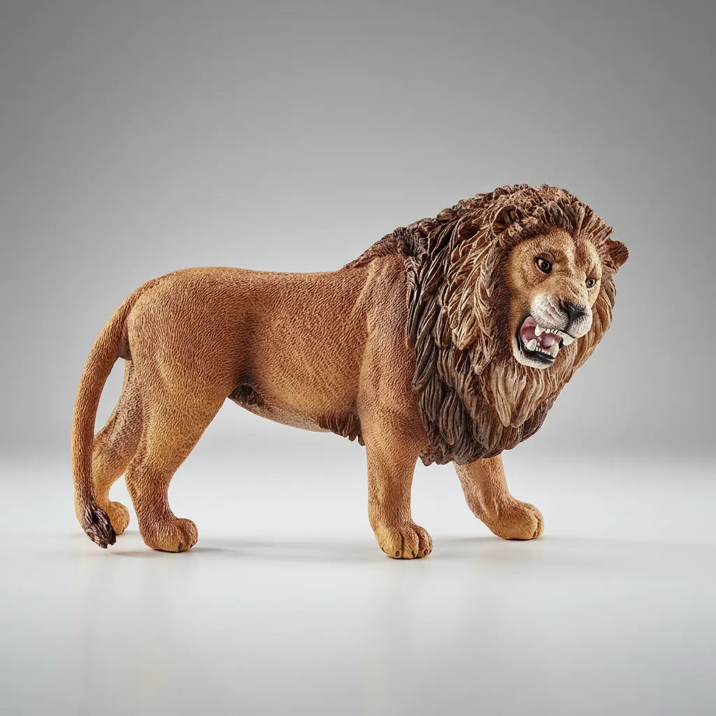 Figura Animales Leon Pintado A Mano