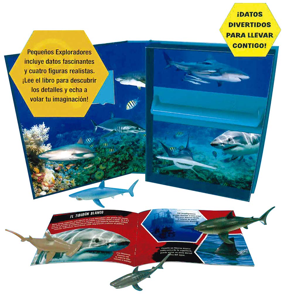 Libro Juego 2 En 1 Figuras Tiburones Para Niños
