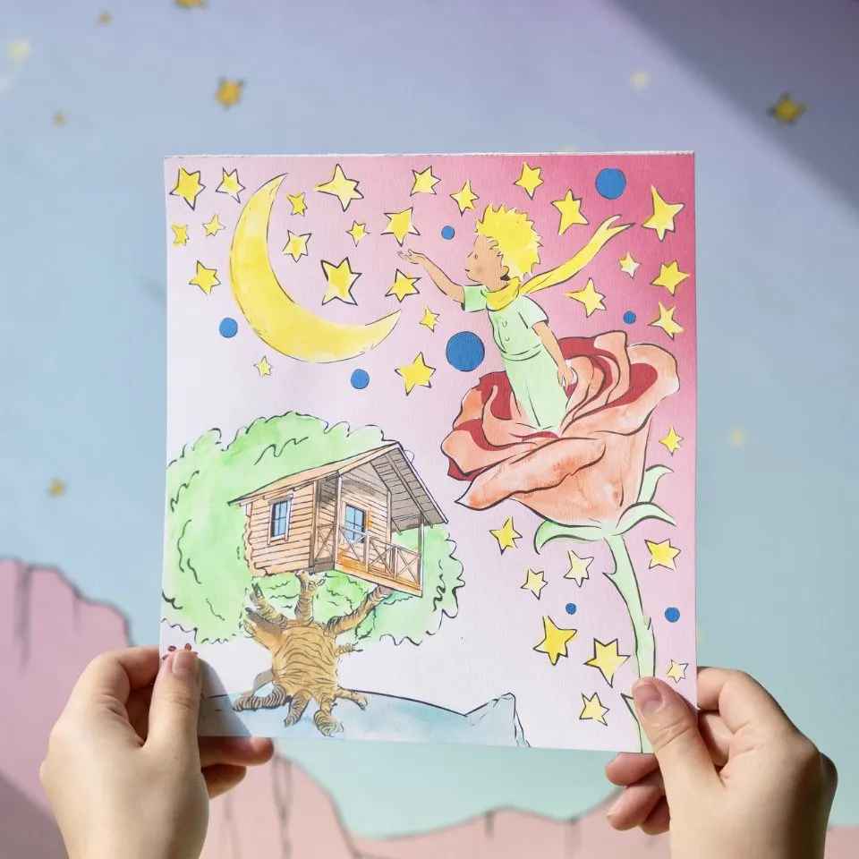 Libro De Acuarela El Principito Con Pincel Niños