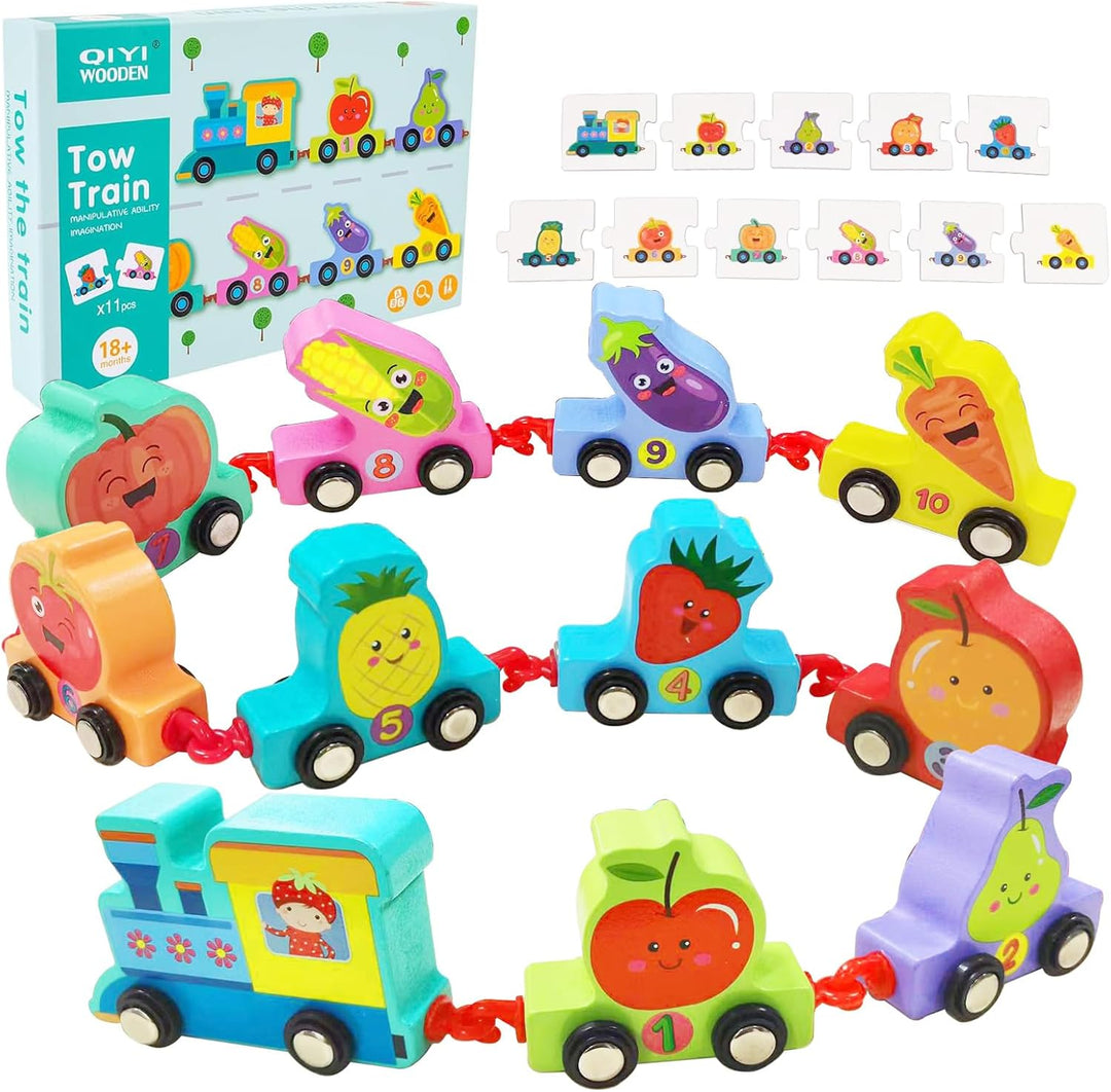 Rompecabezas Tren De Madera Verduras Para Niños