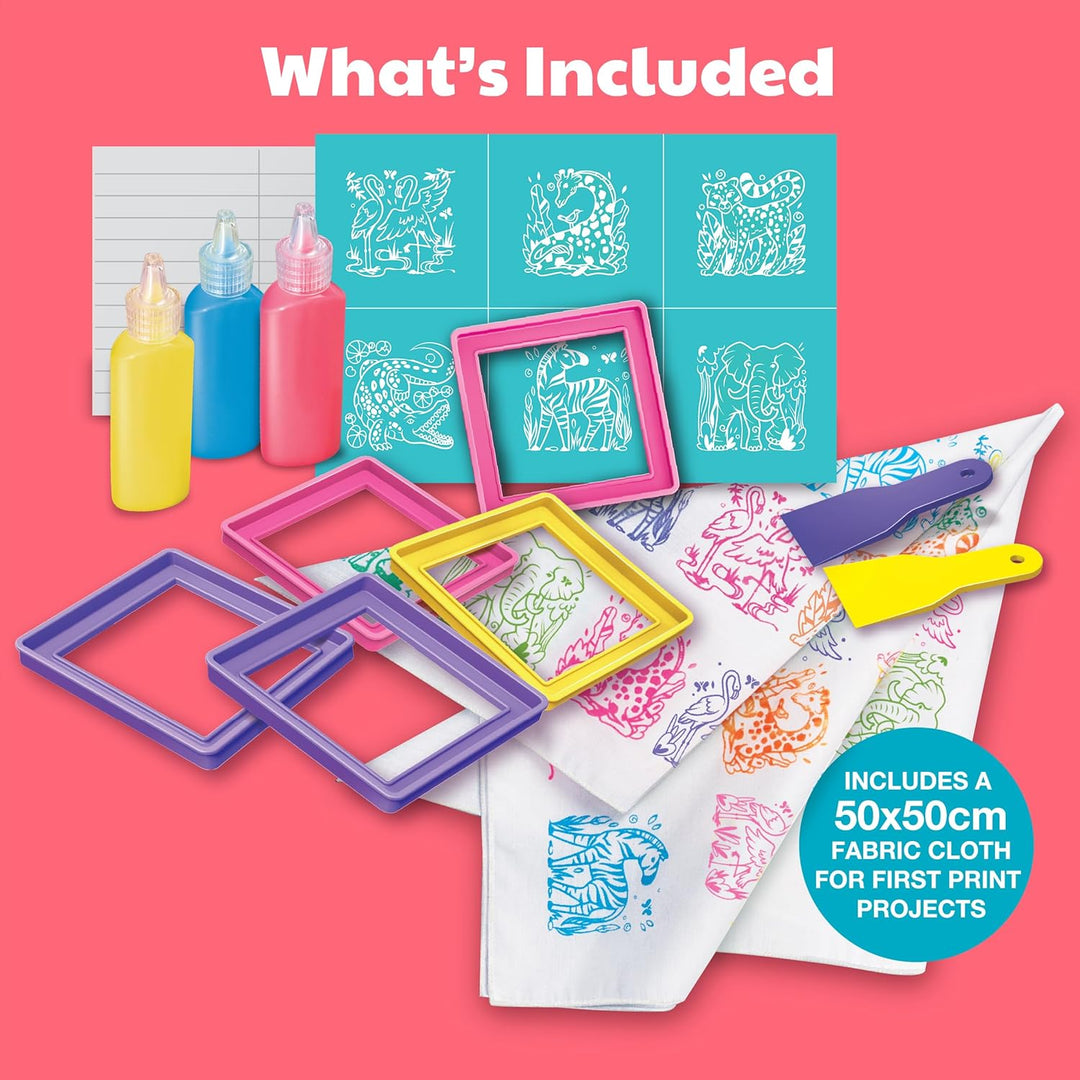 Juego Cientifico Set De Serigrafía Safari Para Niños