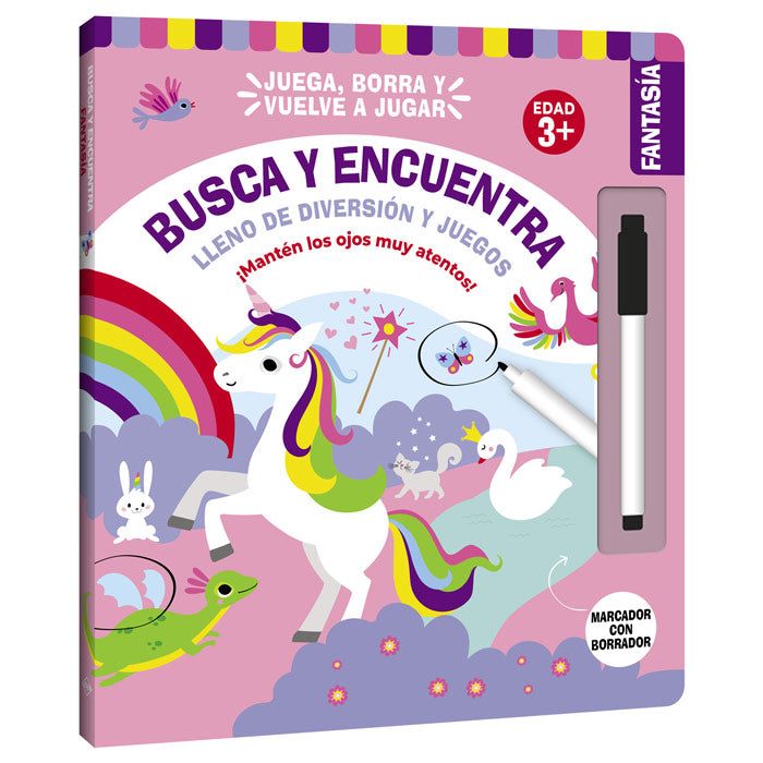 Libro Busca Y Encuentra De Fantasía Borrable Niños