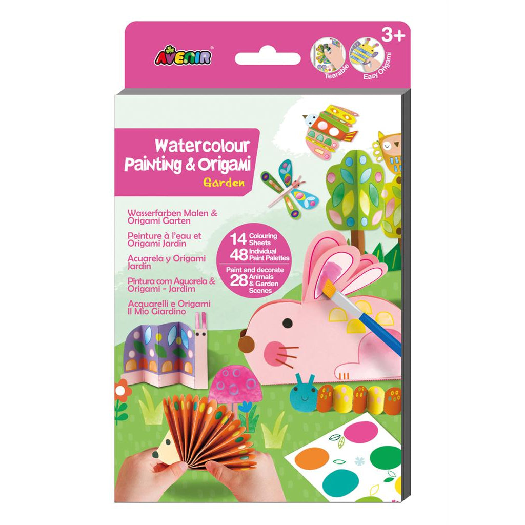 Set  Acuarela Y Origami Del Jardín Para Niños