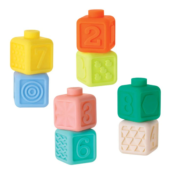 Juguete Bebé 8 Cubos Sensorial Apilables Suaves