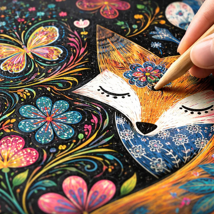 Set De Arte Y Manualidades Libro Para Raspar Jardin Secreto