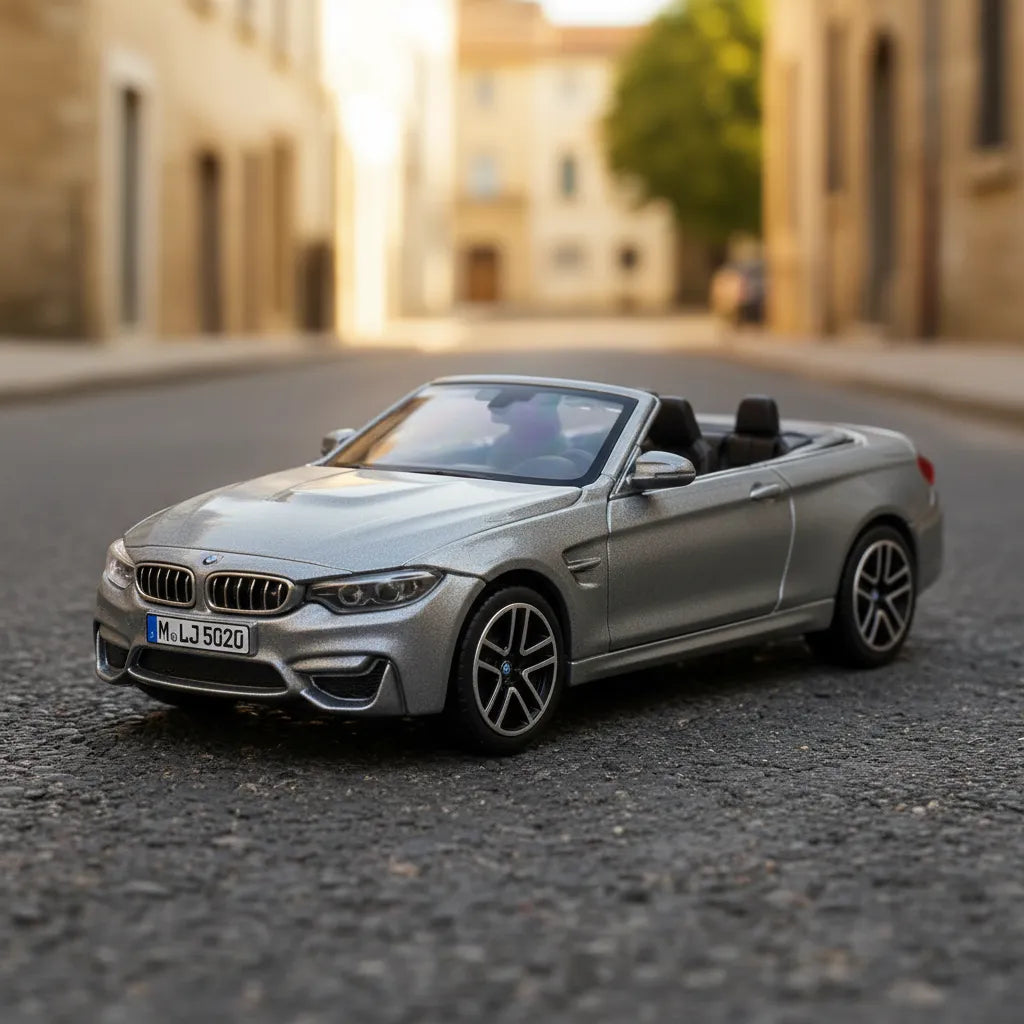 Carro Coleccionable A Escala Bburago BMW M4 Cabrio Gris