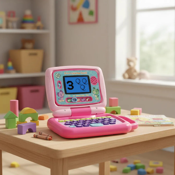 Juguete Laptop Educativa 2 En 1 Pantalla Táctil Rosado Niños
