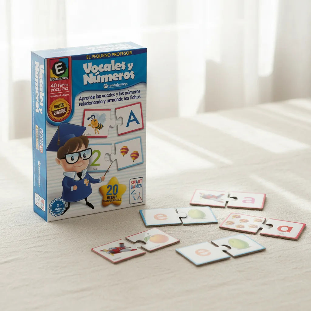 Juego Didactico Vocales y Numeros Ronda Rompecabezas