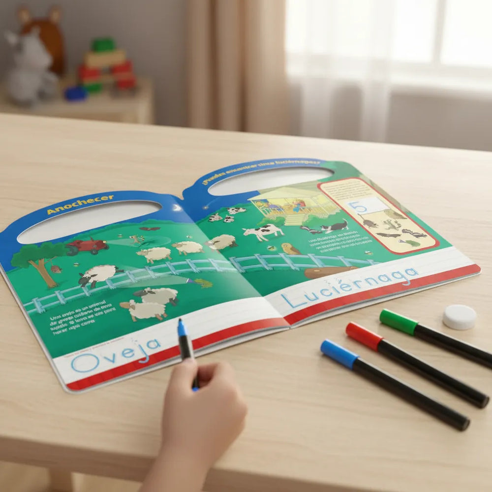 Libro Didáctico Escribe Y Borra Un Dia En La Granja Niños