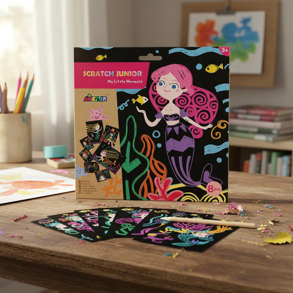 Set De Arte y Manualidades Para Raspar Sirenas