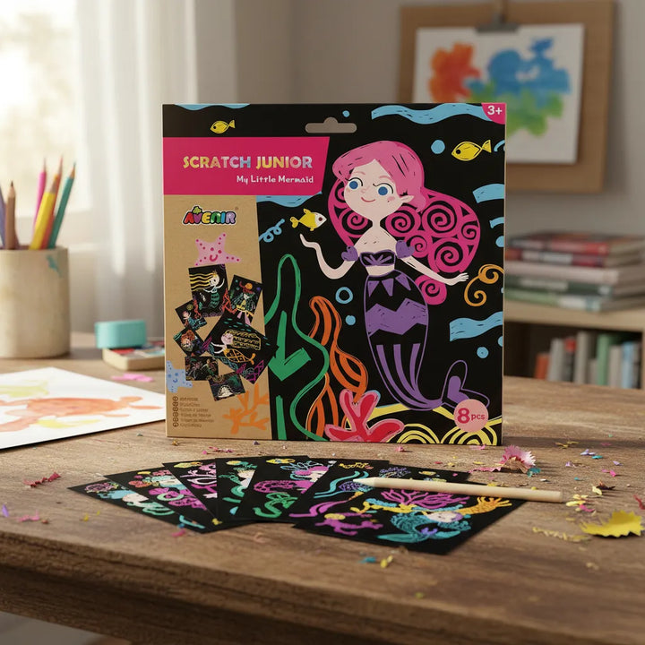Set De Arte y Manualidades Para Raspar Sirenas