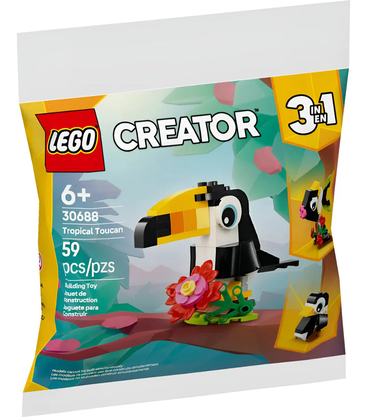 Lego 3 En 1 Tucán Tropical 59 Piezas Para Niños
