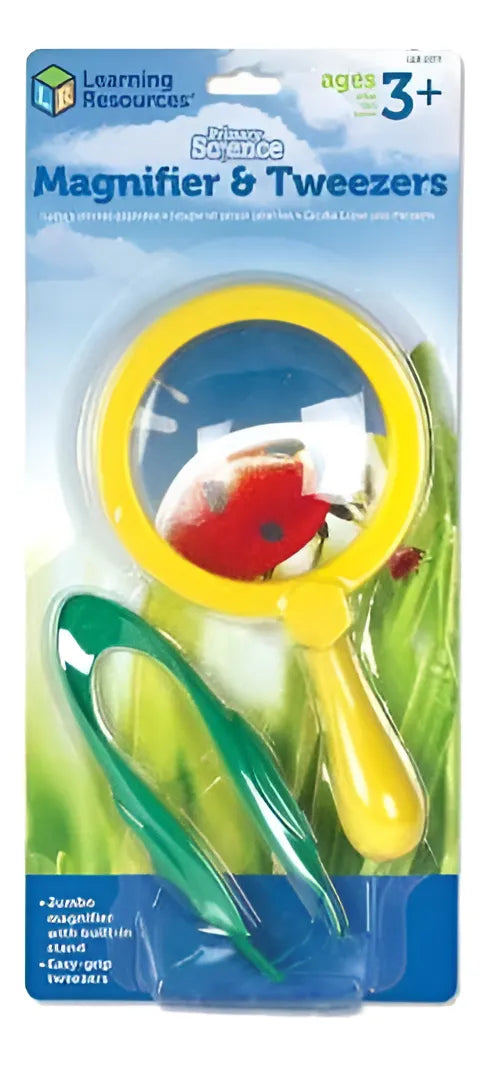 Juego Pinza Sensorial y Lupa azul Para Niños niñas