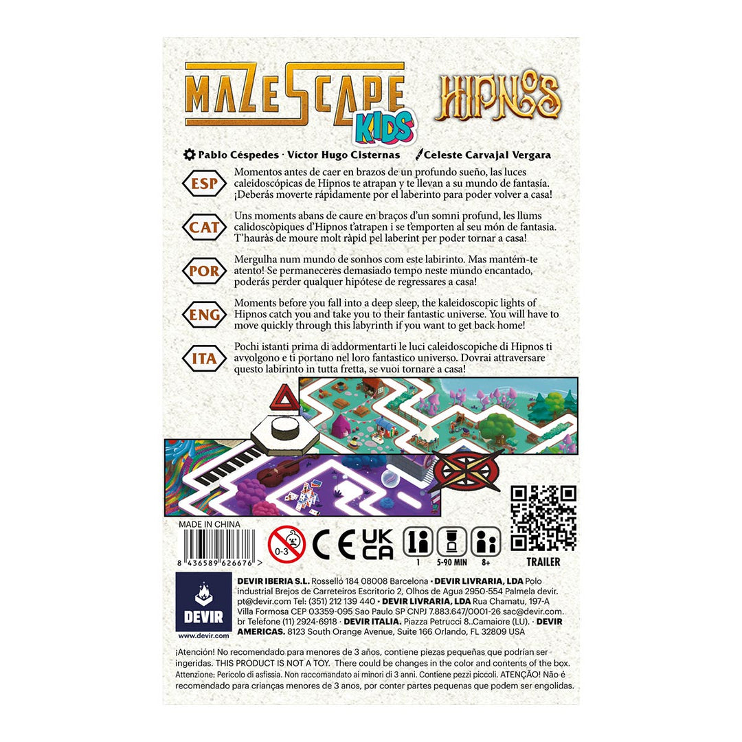 Juego De Mesa Mazescape Kids: Hipnos Niños