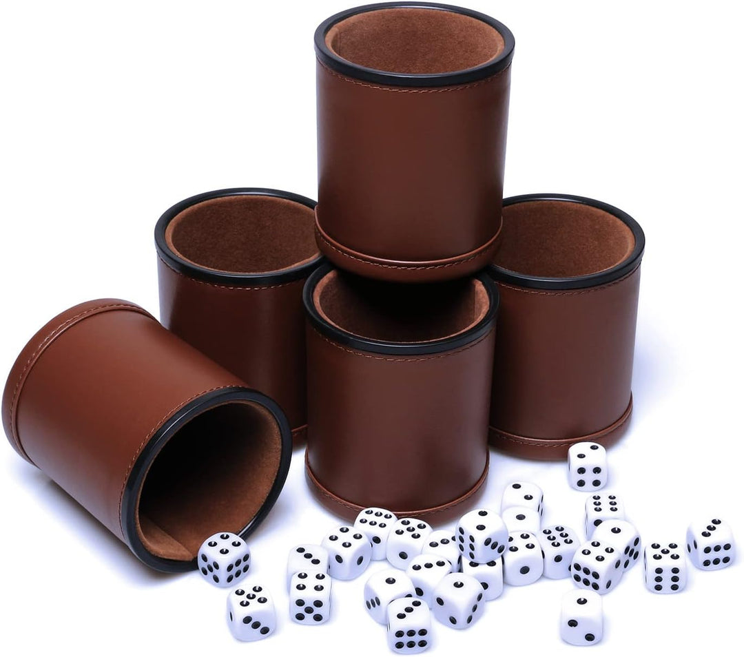 Juego Set De Dados De Lujo Con 5 Vasos y 30 Dados adultos
