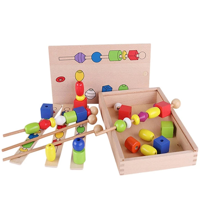 Juego Didáctico De Cuentas Figuras  Para Niños