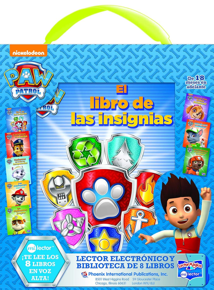 Libro Paw Patrol Lector Electrónico Biblioteca 8 Libros Niños
