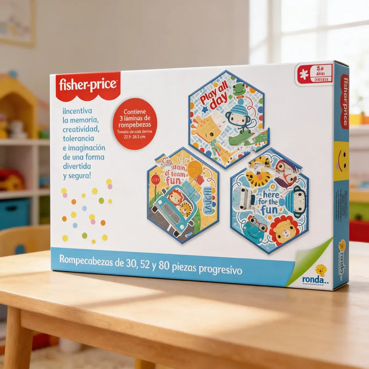Rompecabezas Progresivo Fisher Price 30 52 Y 80 Piezas Niños