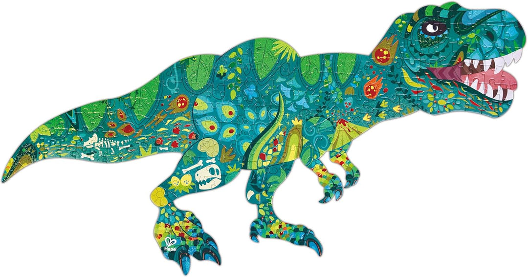 Rompecabezas Dinosaurio Brillante 200 Piezas Para Niños
