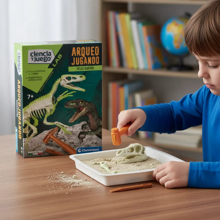 Juego Didáctico Fósiles De Velociraptor Niños