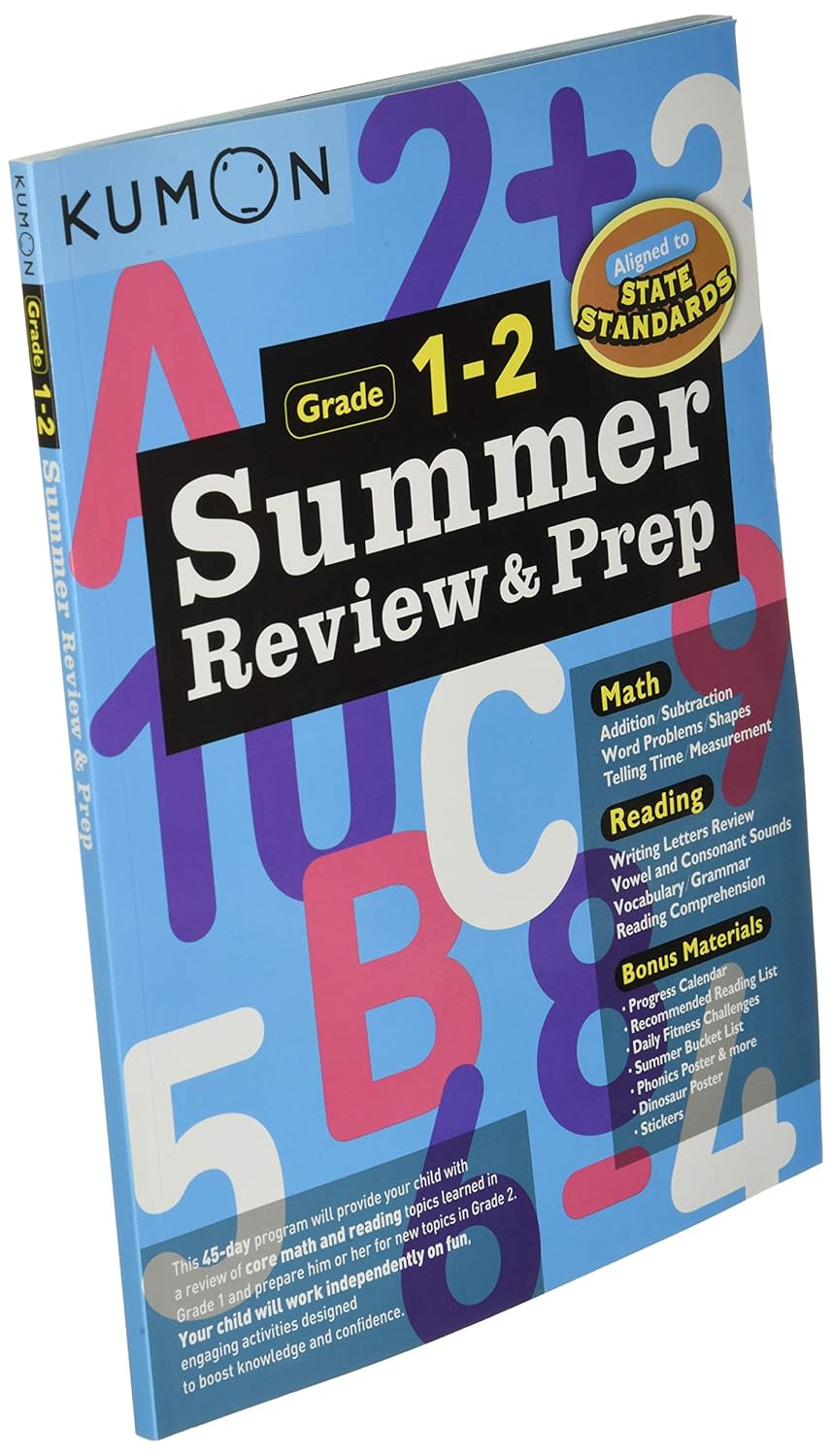 Libro Kumon Summer Review &amp; Prep Grado 1-2  Para Niños
