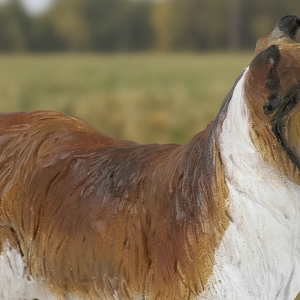 Figura Perro Collie Pintado a Mano