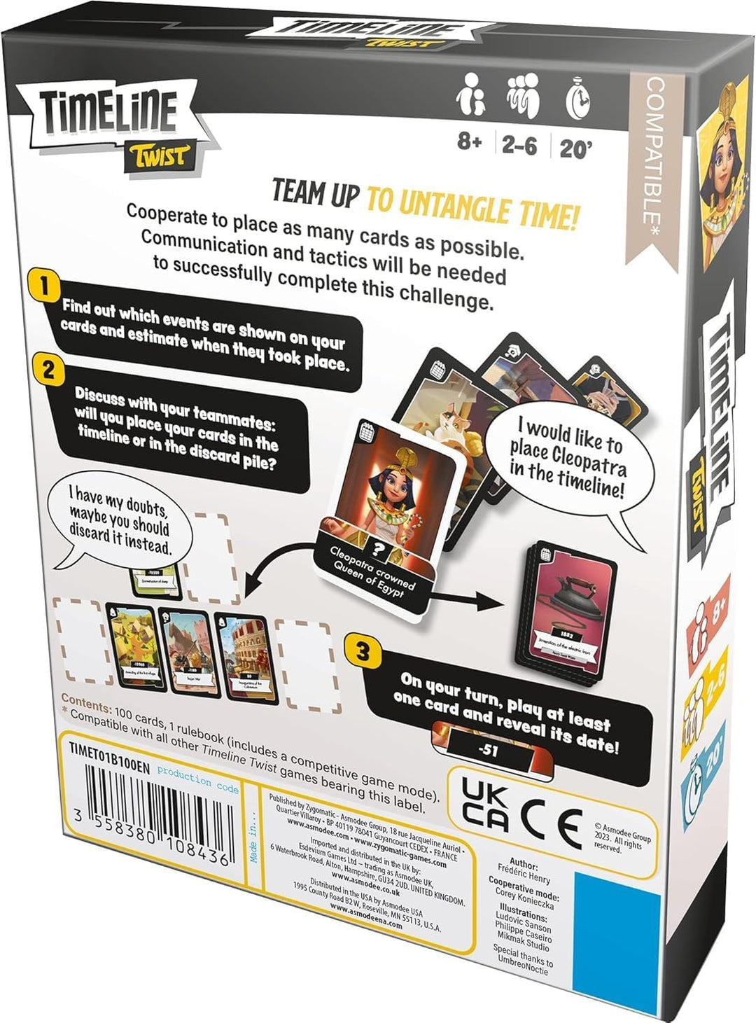 Juego De Mesa Timeline Twist Cooperativo Para Niños Familia