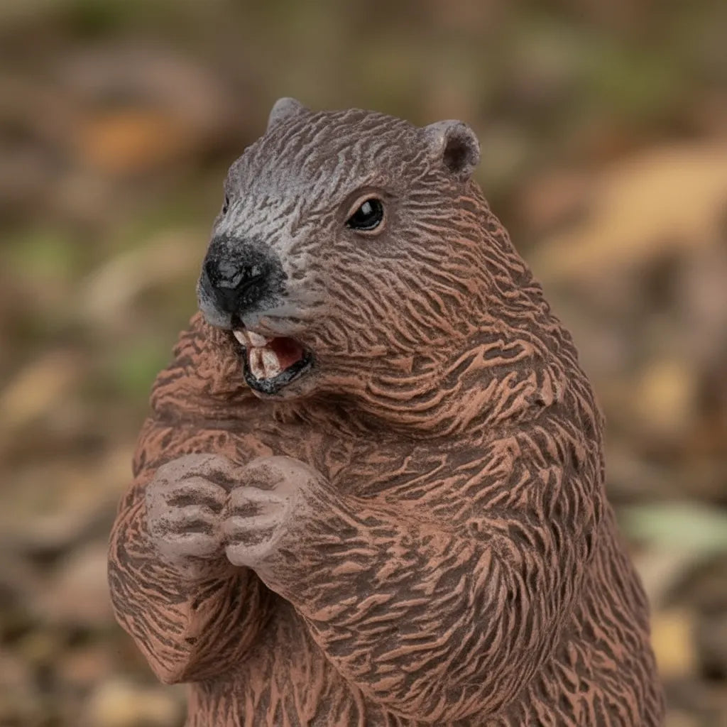 Figura coleccionables  Marmota Pintada A Mano