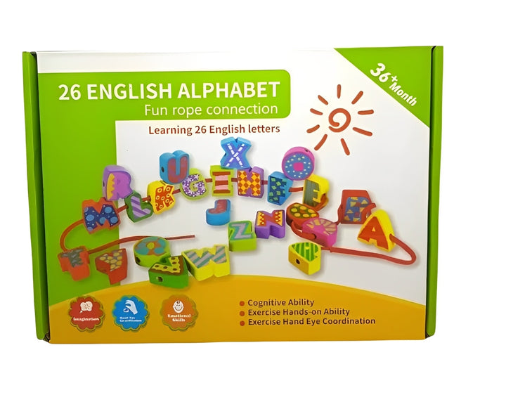 Juego De Abecedario En Madera Ensartar Para Niños