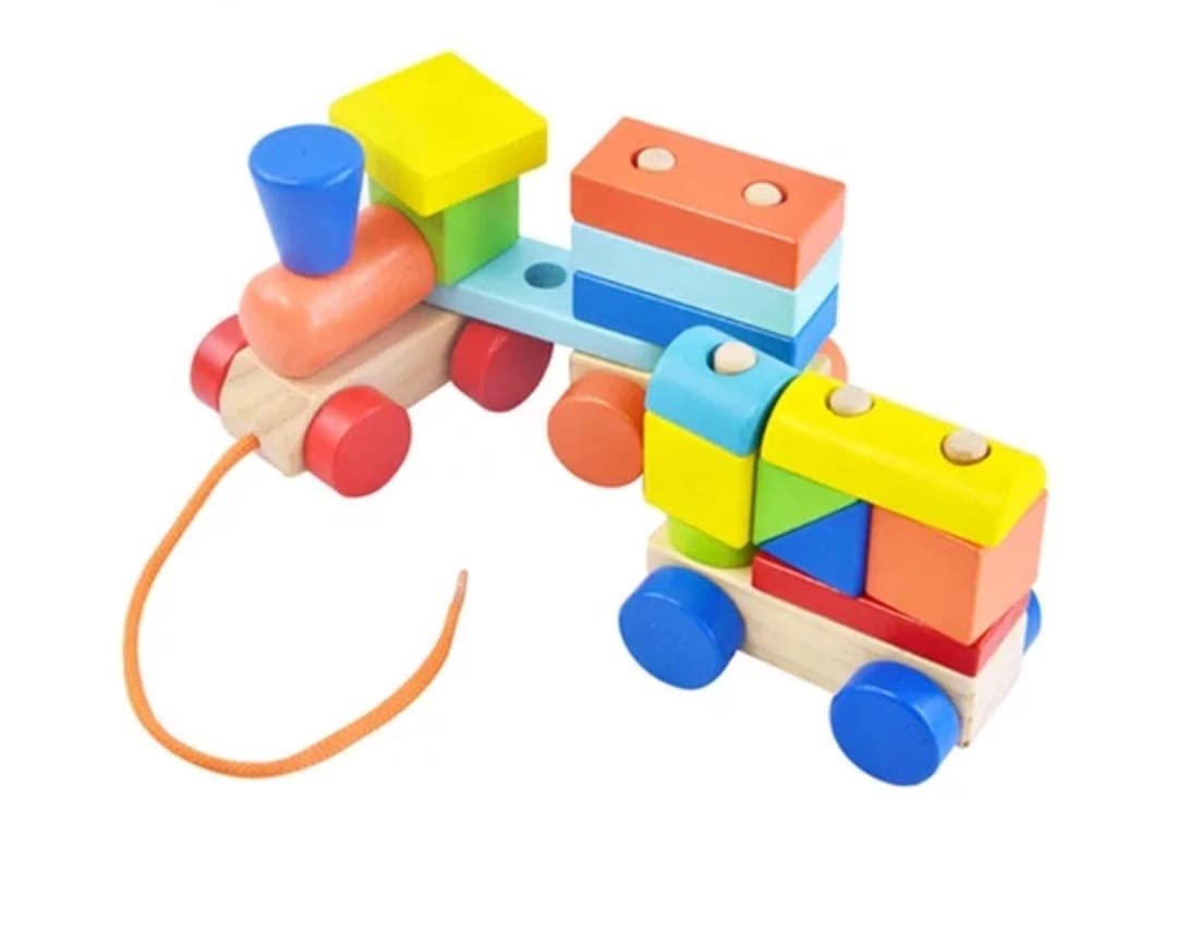 Juego Didáctico Tren De Bloques Para Niños