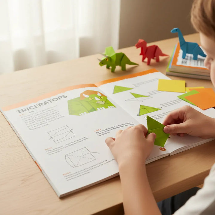Libro Crea Origami Dinosaurio Para Niños