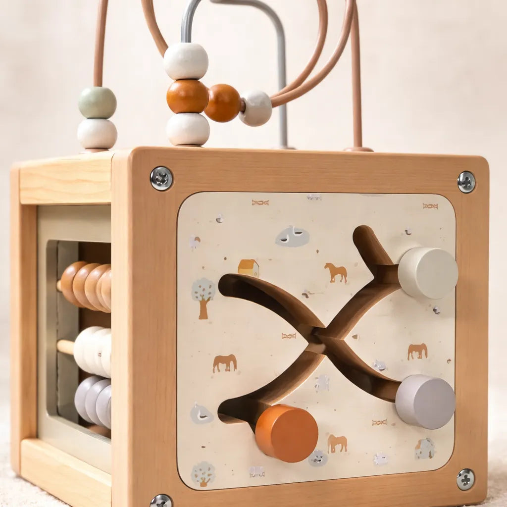 Cubo Didáctico De Actividades De Madera Para Niños
