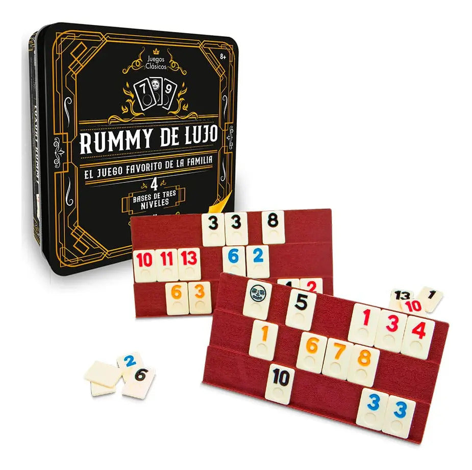 Juego De Mesa Rummy De Lujo Lata Para Niños