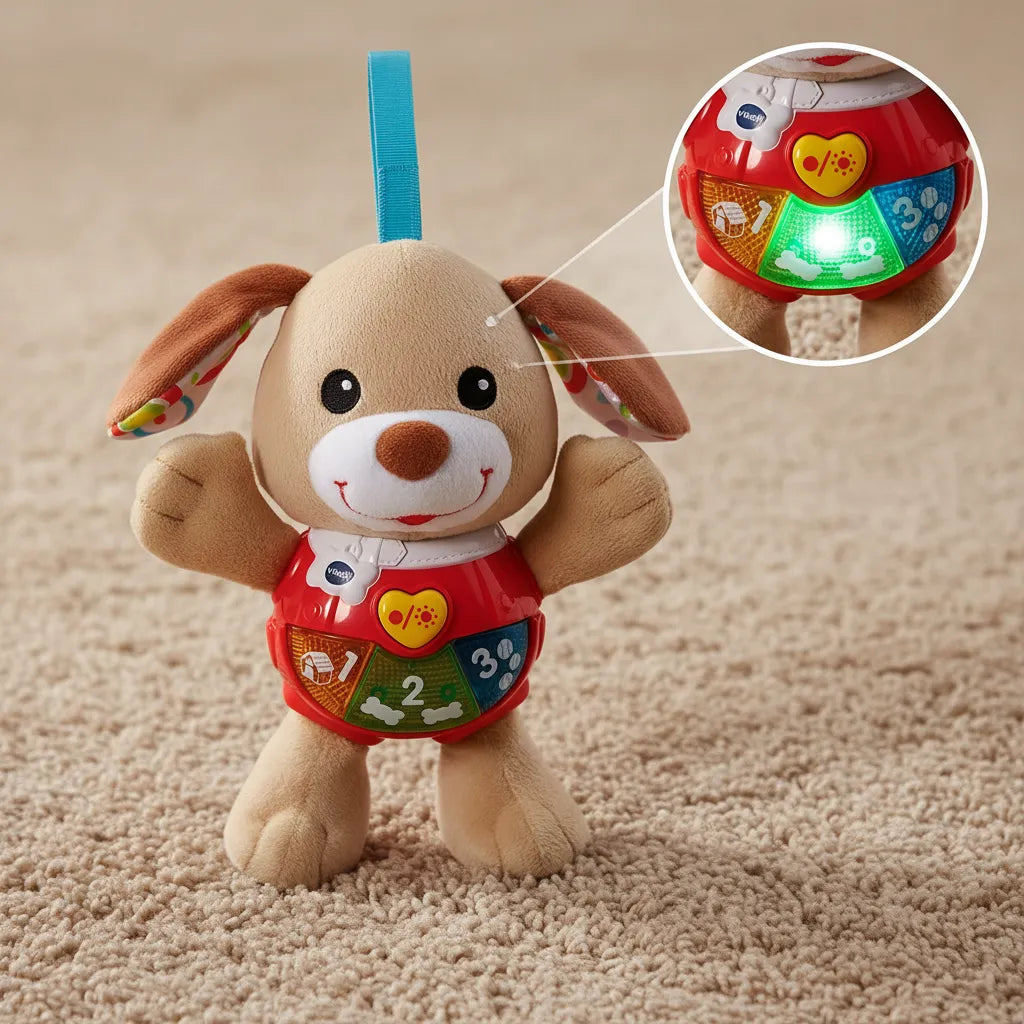 Juguete Bebé Peluche Perrito Luces Sonido