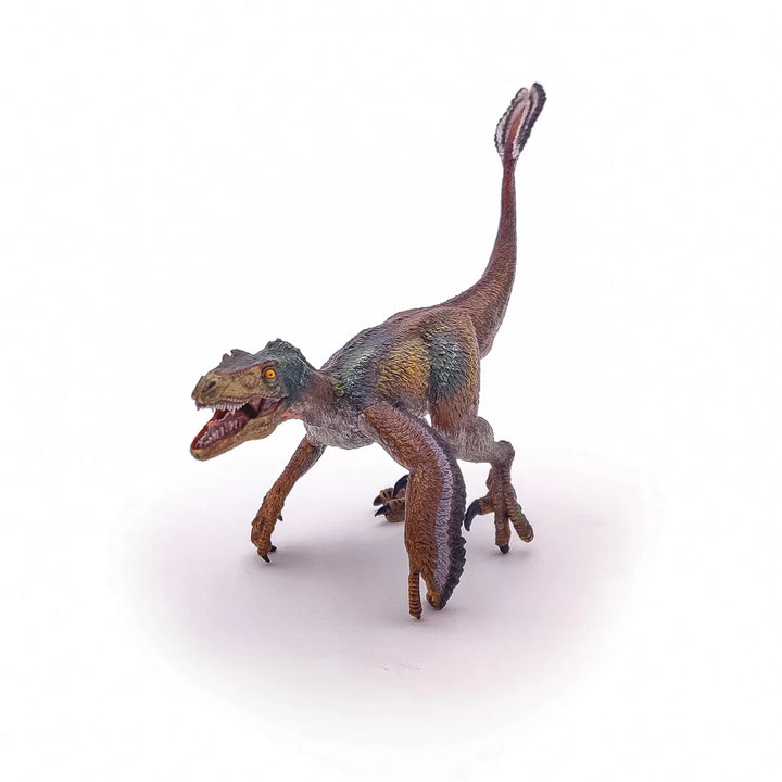 Juguete Figura Velociraptor Con Plumas Gris Niños