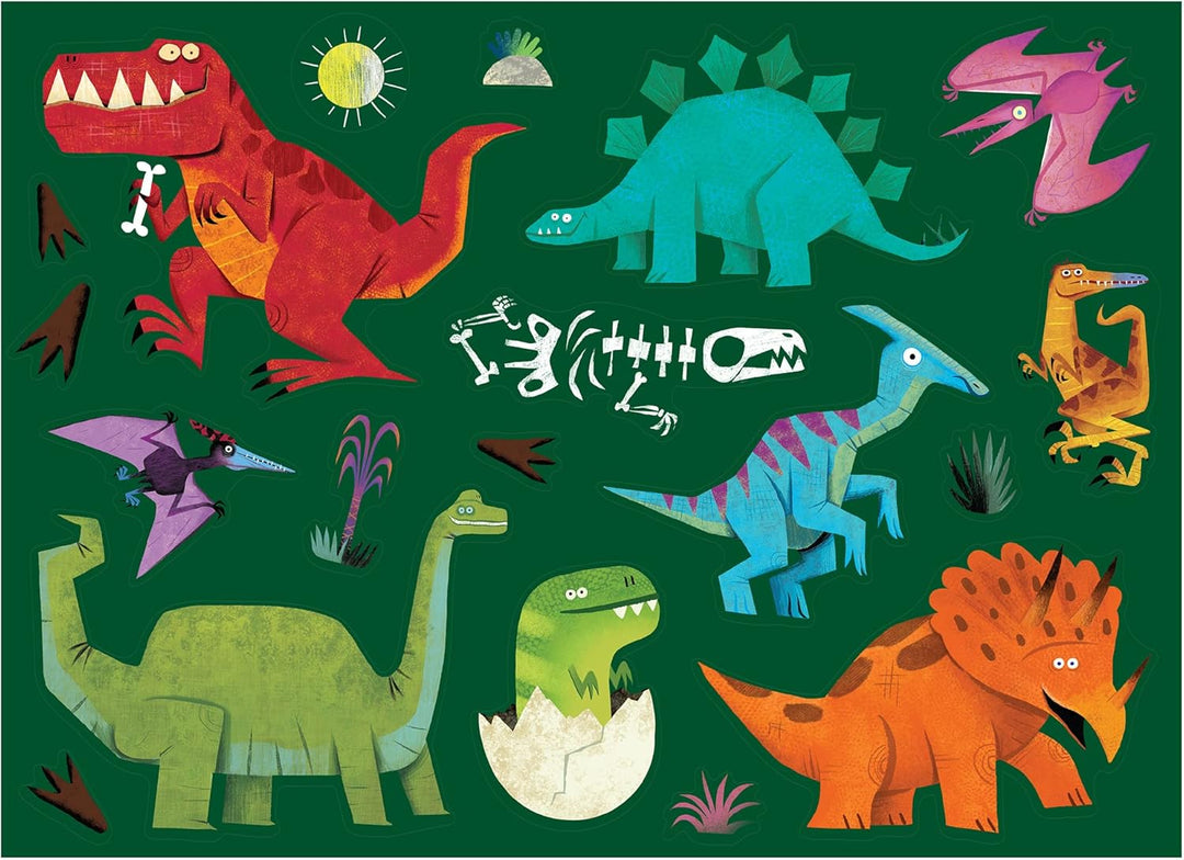 Juego Poster Para Colorear Dinosaurios 8 Crayones