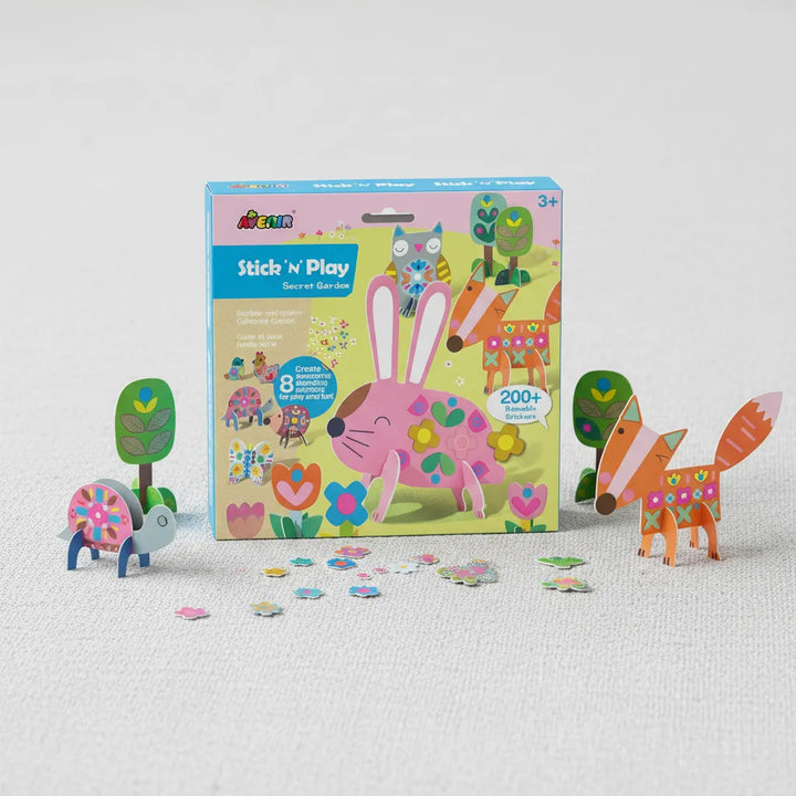 Set De Arte Y Manualidades Animales Del Jardin Con Stickers
