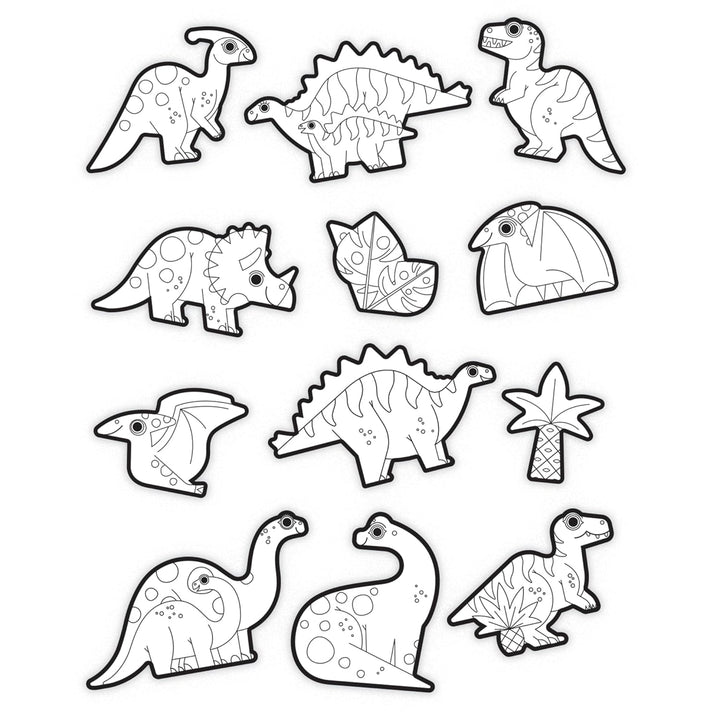 Set Stickers Para Colorear De Dinosaurios Niños