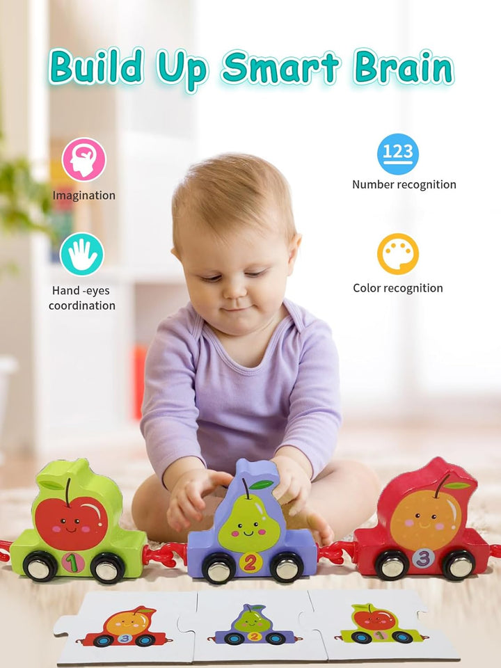 Rompecabezas Tren De Madera Verduras Para Niños