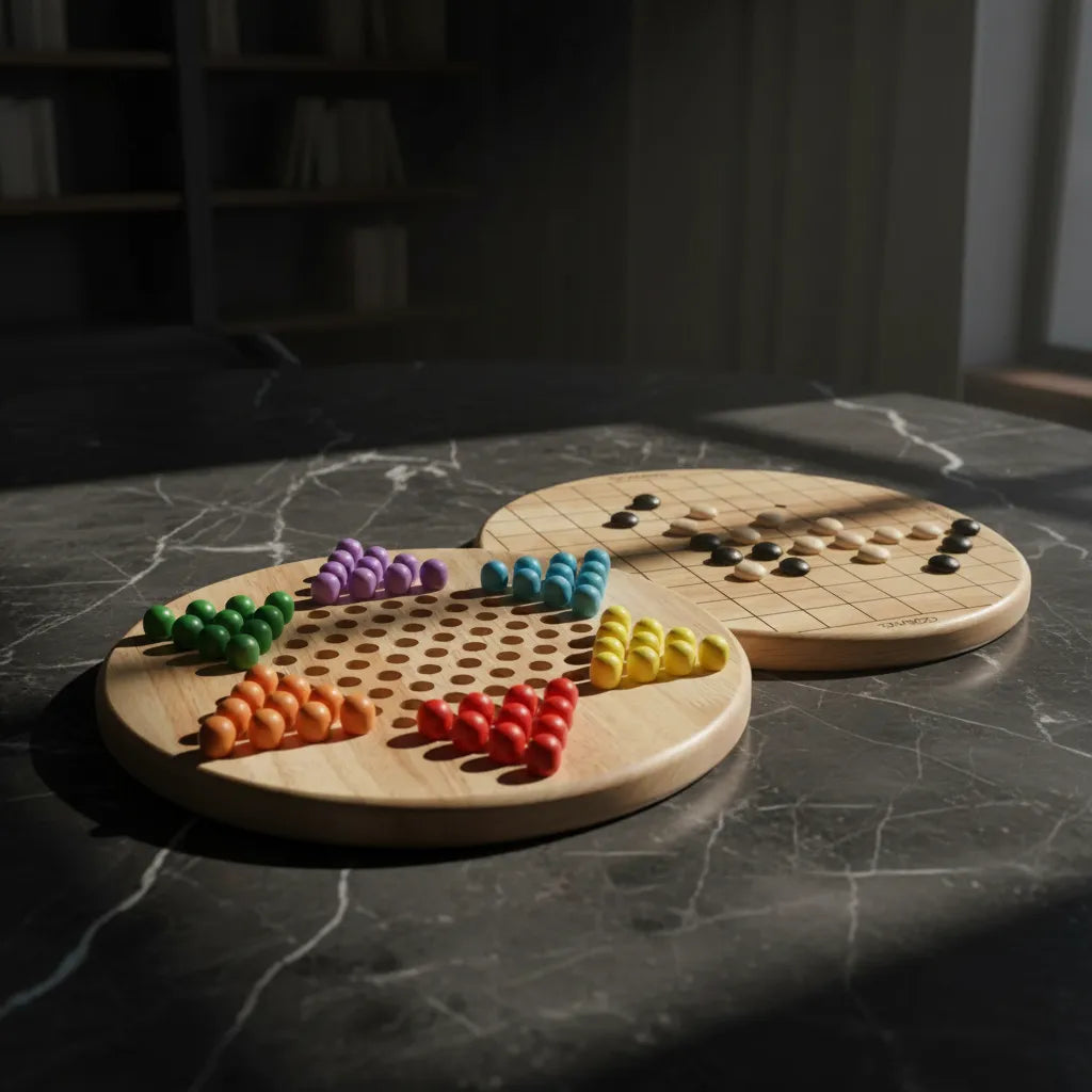 Juego De Mesa 2 En 1 Damas Chinas Madera Niños
