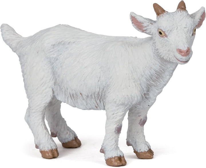 Figura Coleccionable Cabrito Blanco Pintado A Mano Papo