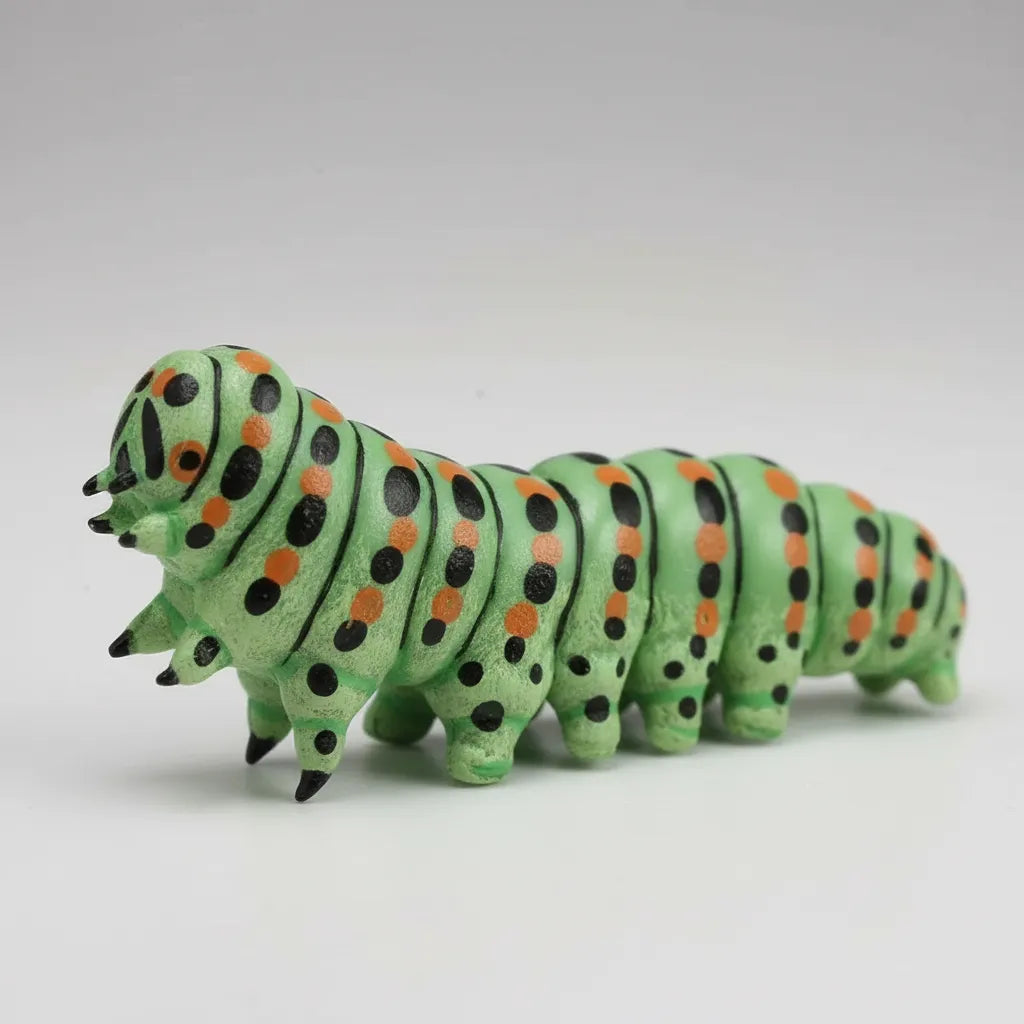 Figura Coleccionable Oruga Pintado A Mano Papo Para Niños