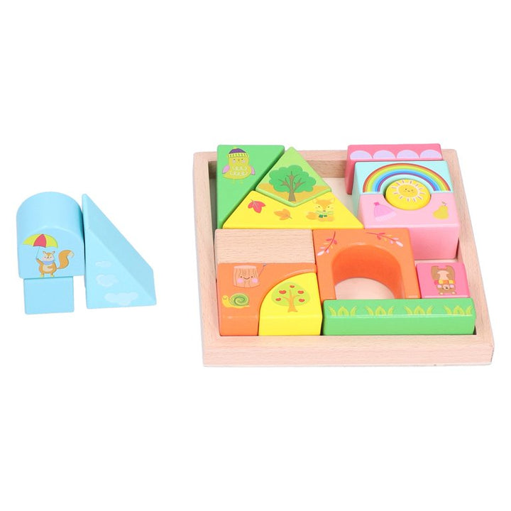 Juego Didáctico Bloques De Madera para Niños