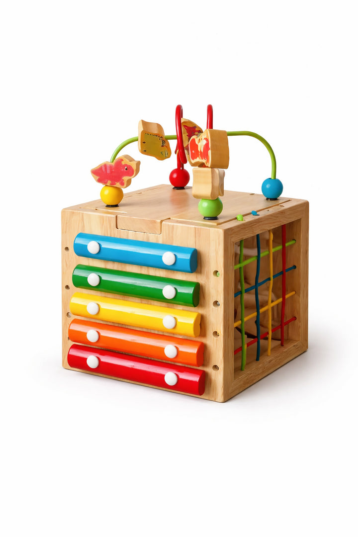 Cubo Didáctico De Actividades De Madera Dinosaurios Niños