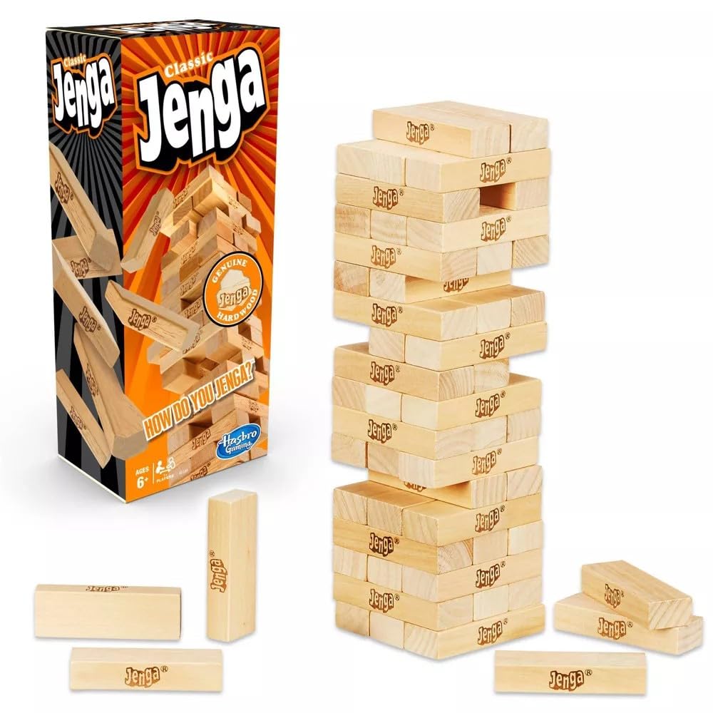 Juego De Mesa Jenga Clásico De Madera Para Familia