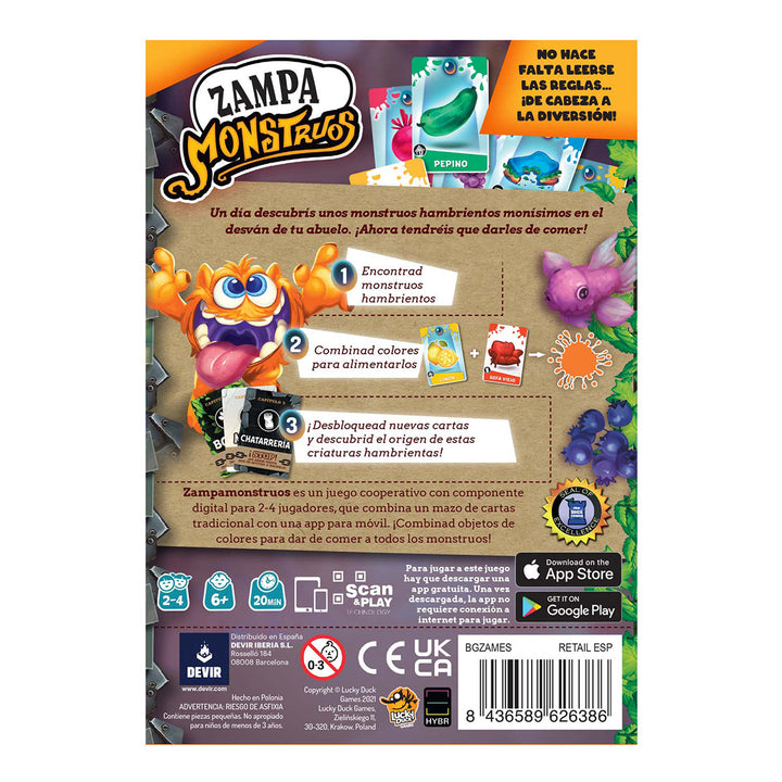 Juego De Mesa Zampa Monstruos Adultos Niños